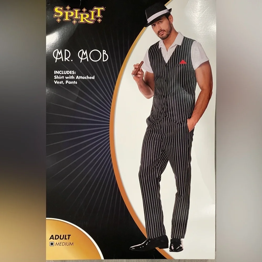 Spirit Halloween Adult Mr. Mob Classic Gangster Costume | Men's Costume Size M - Picture 3 of 5